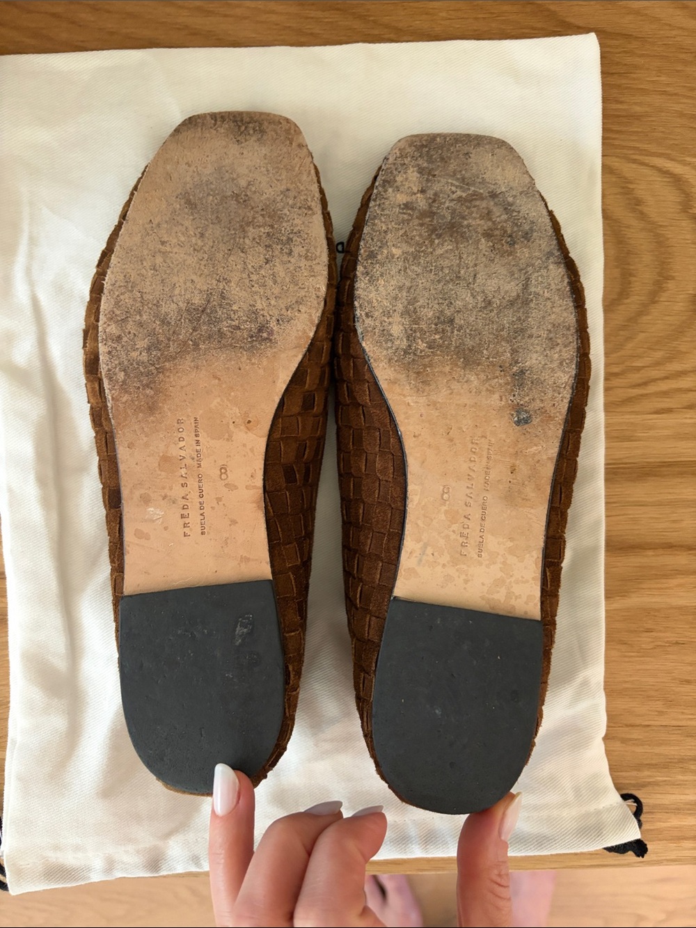 Freda Salvador Jada toffee woven suede size 8 - Picture 10 of 11